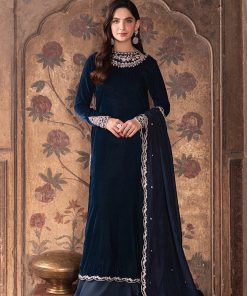 Velvet Elegant Luxury Work Unstitched Wedding Partywear Nikha Walima Engagement Mehndi Mayon Dress
