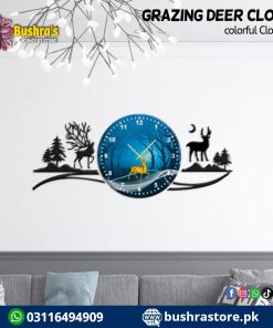 Grazing Deer Wall Clock