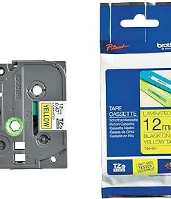 Brother 12mm TZ 631 Black on Yellow