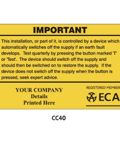 Electrical Installation Labels – CC40