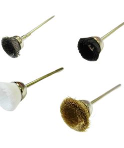 Mounted Cup Brushes in Bristle, Hair, Steel, Brass and Nylon
