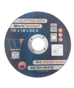 Cutting Disk For Stainless Steel 115 x 1.0 x 2.2mm (4 1/2” Inch) WerkConnect&trade; (400 per box)