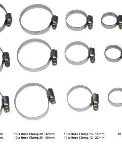 Stainless Steel Hose Clamps 70-Piece Assortment 8-60mm