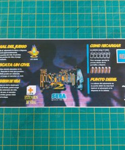 House of the Dead 2 NOS original instruction sticker Spanish 422-0731UK-05