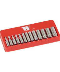 Socket Set; Deep Magnetic, 13-Piece, 1/4”dr 6-Point