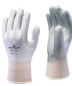 Showa 370 Light Grey on White Palm Coated Nitrile Bricklayers Glove XL