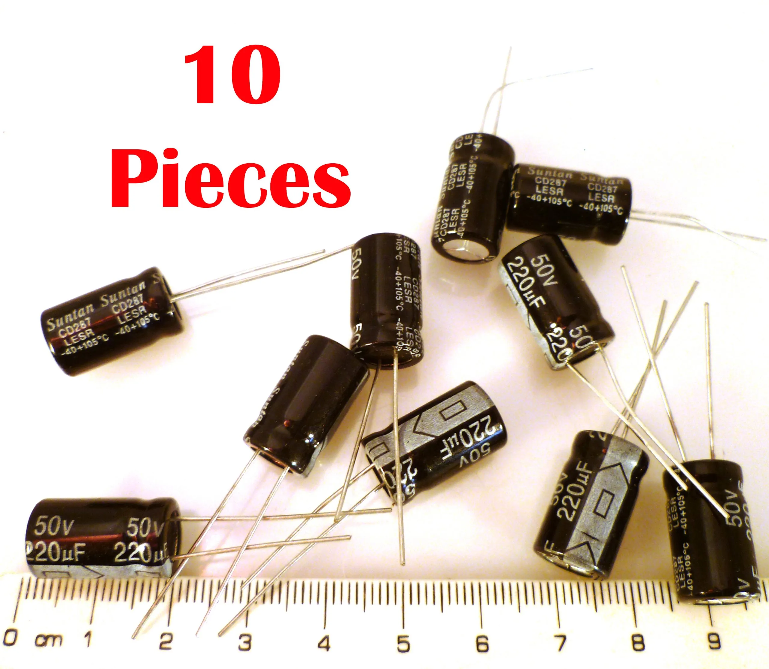 Suntan Radial Electrolytic Capacitor 50v 220uf 105’C 10 Pieces OL0094 - Image 2