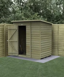 Forest 6 x 4 4Life Overlap Pent Shed – No Window
