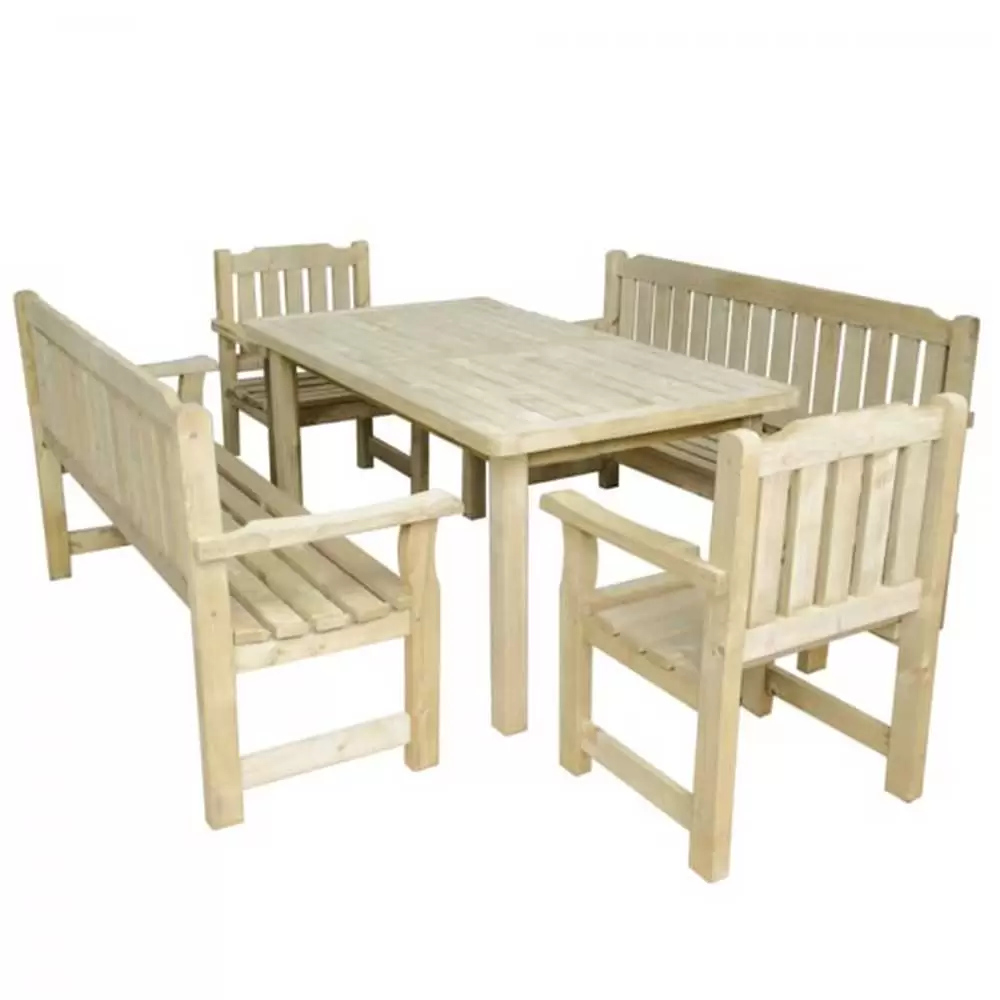 Wooden Rosedene Single Garden Patio, Terrace Courtyard Table Pressure Treated - Image 3