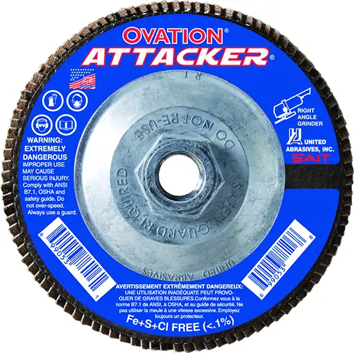 United Abrasive #76318 OVATION ATTACKER 4.5×5/8-11 Hub Z60X (10 per box) - Image 3