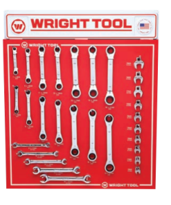WRIGHT #D956 29 PCS. RATCHETING BOX WRENCHES FLARE NUT WRENCHES & CROWFOOT WRENCHES