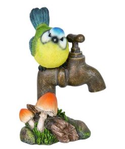 Vivid Arts Blue Tit On Garden Tap Resin Ornament BG-BT02-F