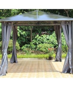 Zurich Polycarbonate Gazebo 3m x 3m Grey Royalcraft