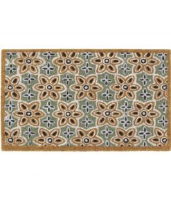 My Mat Printed Coir Sage Green Woodblock Print Mat 45 x 75cm