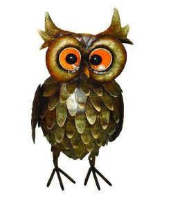 Small Feathered Owl Metal Ornament Vivid Arts
