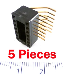 SAE CSA 14 Way PCB Mount R/A DIL Socket 2.54mm Pitch 5 Pieces MBH011A