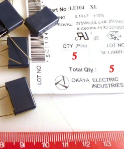 Okaya LE104 XL X2 Noise Suppression Capacitor 0.1uF 275Vac 5 Pieces OM0928R