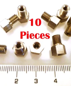 M5 Male to M3 Female HEX Adapter/Spacer Nickel Plated Brass 10 Pieces MBD001