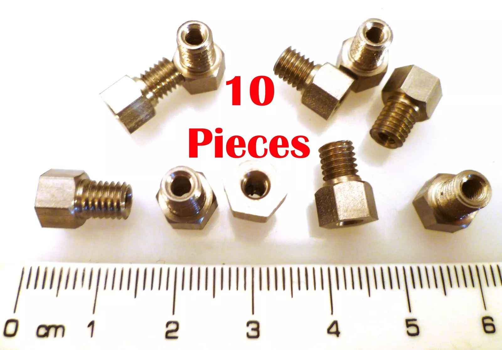 M5 Male to M3 Female HEX Adapter/Spacer Nickel Plated Brass 10 Pieces MBD001